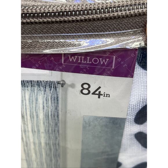 Allen + Roth Willlow Navy Design Rod Pocket Single Curtain Panel 50” X 84” {36}. - Picture 5 of 11